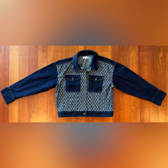 NWT Madewell Striped Denim Cropped Jacket in Genova Wash - Medium - Picture 8 of 12